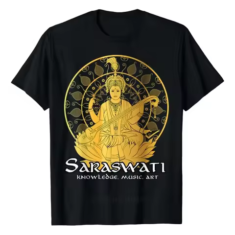 Hindu Shirts Hinduism Diwali Festival Gods Goddess Saraswati T-Shirt Festival Wear Clothes Shirts fo