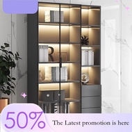 Solid Wood Book Cabinet Glass Book Shelf Display Storage Cabinet Light Luxury Book Shelf With Door