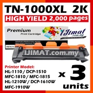3 Units Compatible Toner Cartridge TN1000 / TN-1000 For Brother HL-1110 / DCP-1510 / MFC-1810 / MFC-