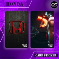 HONDA - Touch n Go Card Sticker Cover (Waterproof, High Quality) ,TNG CARD sticker, TNG NFC STICKER
