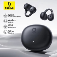Baseus BC1 Ear Clip Earbuds Open Ear Wireless Earphones Bluetooth 6.0 Clip on Sports Headphones 4-Mi