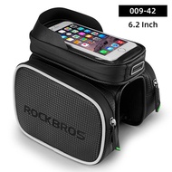 ROCKBROS Bicycle Bag Rainproof Touch Screen Phone Top Tube Bag MTB Road Bike Frame Front Saddle Bag 