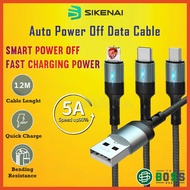SIKENAI 5A Auto Power Off Data Cable-Auto Disconnect-type-c-microusb