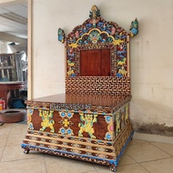 Antique Style Rosewood Tibetan Master Dhyana Chair Buddhist Teacher Lectern Movable Adult Furniture 