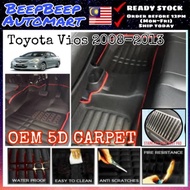 5D Floor Mat Toyota Vios 2008-2013 Customized fit Car Carpet karpet Kereta
