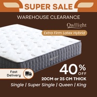 OWLLIGHT Sky Extra Firm Back Care Memory Foam 25CM (Cooling Latex) Queen Hybrid Mattress