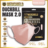 Medishield Medi 6D 2.0 Rose Gold 10pcs Bundle Pack Duck Bill Mask Face Mask Duckbill Face Mask Pelitup Muka Earloop Mask 4ply 4 layer Medical Mask 3D Mask Duckbill Mask (MDA Approved)