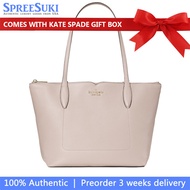 Kate Spade Handbag In Gift Box Harlow Medium Tote Cozy Grey # WKR00063