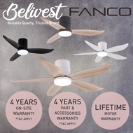 Fanco SMART/NON SMART RITO DC Ceiling Fan - Hugger 3 &amp; 5 blades 46, 48, 52 &amp; 54 inch - Suitable for Low Ceiling