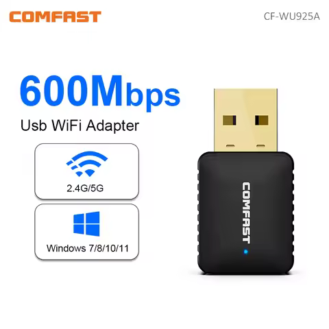 Comfast Adaptador Wifi 600Mbps Usb Adapter 5Ghz/2G 2dbi Antena Para PC Ethernet Cle Dongle RTL8811CU
