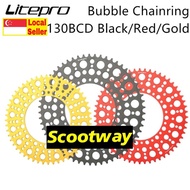 Litepro CNC Light-weight Bubble Chainring BCD130 (52/54/56/58T)