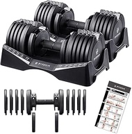 BYZOOM FITNESS Adjustable Dumbbell – 27.5LB Pair Set of 2 – 10-in-1 Adjustable Weights for Home Gym,