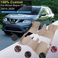 Floor Mats For Nissan Rogue X-Trail X Trail T32 2014~2020 Leather Rugs Mat Pad Carpets Car Interior 