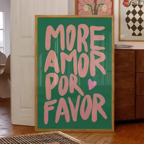 Modern Eclectic More Amor Por Favor Sunshine Quotes Wall Art Prints Canvas Painting Poster Pictures 