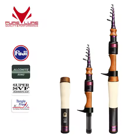 PURELURE 1.50m XUL BFS Telescopic Rod 5ft Travel Rod Trout Spinning Casting Solid Tip Carbon Fishing