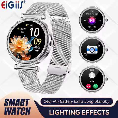 EIGIIS Women Smart Watch Fitness Tracker Waterproof Running Compatible Android Phone IOS Samsung Hea