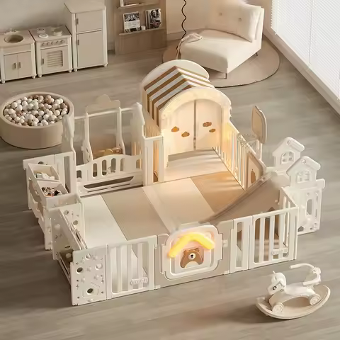 Complete Playpen Baby Folding Mini , Indoor Children'S Playground With Rocking Basketball Bounce