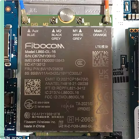 Fibocom L860-GL-16 5W10V25828 LTE Cat16 module for Thinkpad T14 T14s L14 L15 P14S P15V X13 Yoga Gen3