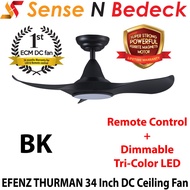 EFENZ THURMAN 34 Inch DC Motor Ceiling Fans with Tri-Color LED