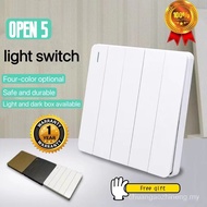 Household light appliances 16A 5/6 gang/1 way switch, white, black, gray, gold (in stock)