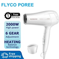 Flyco Poree Hair Dryer Professinal 2000W 6-Speed Adjustable Quick Drying Portable Foldable Travel Ho