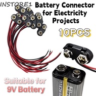 INSTORE1 10Pcs Battery Holder Clip, I / T Type Cable Snap on Battery Clip Connector, Battery Holder 