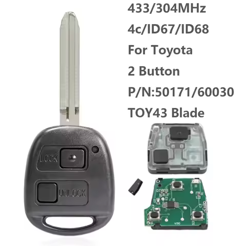 Remote Car Key with ID67/ID68/4C Chip For Toyota Camry Land Cruser 120 Prado 2/3 Buttons 315MHz 433M