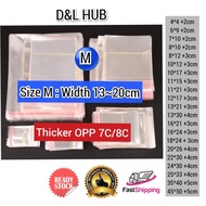 100pcs OPP Beg Plastik lutsinar tebal A5 A6,ada pita pelekat, lebar 13-20cm,Transparent thick OPP pl