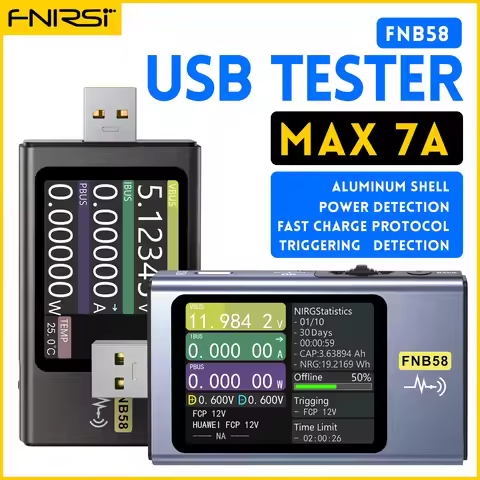 FNIRSI FNB58 Tester Voltmeter Ammeter USB Test Meter Type-C Fast Charge Protocol Power PD Trigger De