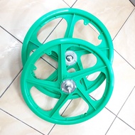20" Plastic Sport Rim Basikal BMX Lajak Set Termasuk Hub dan Skru (Depan + Belakang)