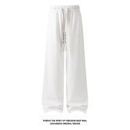 Ready Stock Fast Shipping 2026 Spring New Style White Background Straight Bark Wrinkle Trousers M-5X