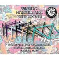 ♞,♘,♙CELT 2k24 Track Fixie Fixed Gear Frameset Frame Set Hi-Tensile w/ Sealed Headset by Jrspeed