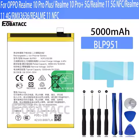 100% New Original Battery BLP951 For OPPO Realme 10 Pro Plus/ Realme 10 Pro+ 5G/Realme 11 5G NFC /Re