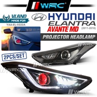 Vland Hyundai Elantra ( Avante MD ) 2011 - 2016 Projector Headlamp With Light Bar + Demon Eyes