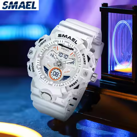 SMAEL Night Light Waterproof Men's Electronic Watch 8085 Cool Dual Display Multi functional Outdoor 
