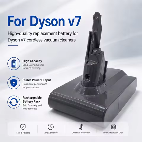 2026New For Dyson V7 21.6V 16800mAh Rechargeable Battery for Dyson V7 Fluffy Animal Pro Motorhead SV