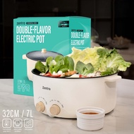 zentra หม้อชาบู อเนกประสงค์ 2 ช่อง ความจุ 7 ลิตร กำลังไฟ 2000 วัตต์ รุ่น ZT-E01