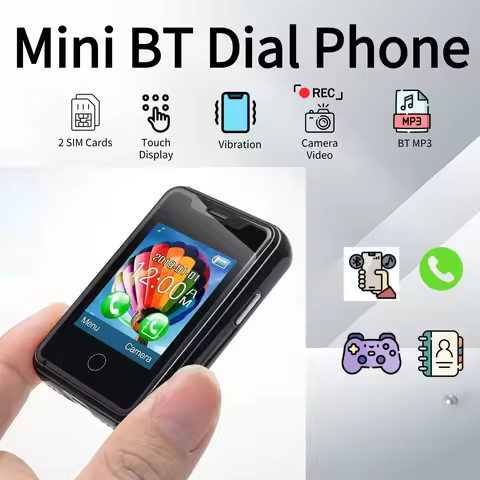 Mini Small Phone Touch Display Pocket Wearing BT Dial Music Two Sims Camera Magic Voice Changer 8XR
