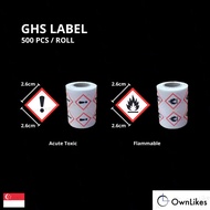🔥[SG READY STOCK] | 500pcs/roll | GHS Label Roll