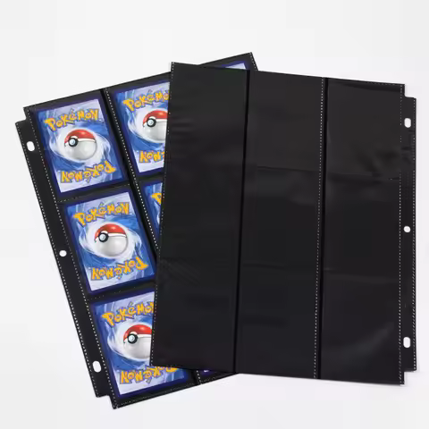 A4 3-hole 10PCS 9-pocket Binder Double-sided Trading Card Binder Sleeve Page Protector for 3 Ring-bu
