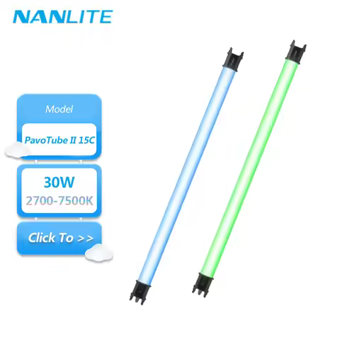 Nanlite PavoTube II 15C 30W 2700-7500K CCT LED Tube Light with 2.4GHz Bluetooth NANLINK APP Control 
