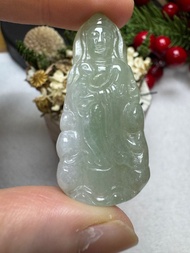 🅰️天然緬甸🇲🇲A貨翡翠 - 🔅冰潤晴底雙色油青❇️站觀音吊墜🔅