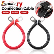 WELLNPH 1Pcs Battery Connection Cable, 4AWG 6AWG 8AWG Soft Silicone Battery Connection Wire, Durable