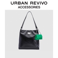 URBAN REVIVO ใหม่ผู้หญิงอุปกรณ์เสริมแนวโน้มบุคลิกภาพกระเป๋าแม่ AW12BB2N2008 Black