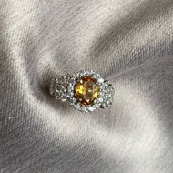 天然 黃水晶 戒指 尼泊爾 手工製 925純銀