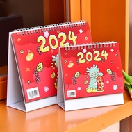 2024 New Desktop Calendar Calendar Dragon Year Mini Small Desk Calendar Office Desk Surface Panel Calendar Self-Discipline Card Book