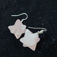 水晶耳環 - 粉晶 (梅爾卡巴款)