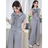 8631 People Join the List⭐2026 Summer New Style Top Slimmer Look Wide-Leg Pants Casual Two-Piece Thi