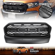 กระจังหน้า หน้ากระจัง ไม่มีไฟ LED โลโก้ FORD ดำด้าน รุ่น ฟอร์ด เรนเจอร์ FORD RANGER WILDTRAK ปี 2015 - 2018 สีดำด้าน 1 ชิ้น