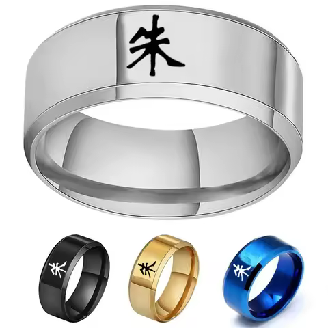 Anime Jewelry Ring Japanese Character Uchiha Itachi Ring Stainless Steel 4 Color Finger Ring For Wom
